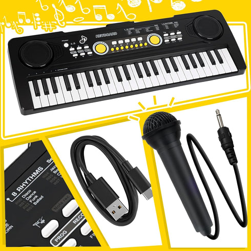 Drmukie 49 3-5 3 4 5 6 Key Piano Keyboard for Kids Music Toys Ages Electronic Keyboards Pianos with Microphone for Year