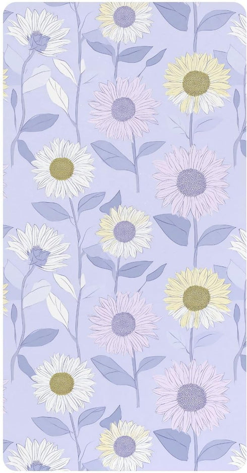 miaozhen Cotton Baby Crib Sheets Comfy Breathable Blu Ray Sunflower Pastel Purple Crib