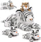 MaoGoLan White Tiger Stuffed Animal with 3 Babies, 17.7 Inch Mommy Tiger