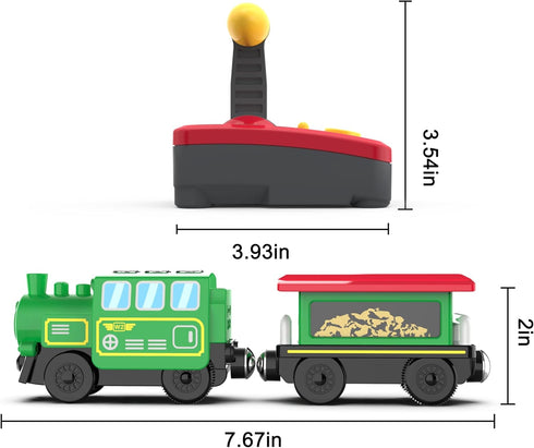 Set, Wooden Train Accessories Battery Operated Locomotive Train, Remote Control Train for Track Powerful Engine Train