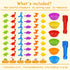 RAEQKS Counting Sorting Dinosaur Toys Montessori Sensory Matching Toy with Bowls, Preschool Learning Activities