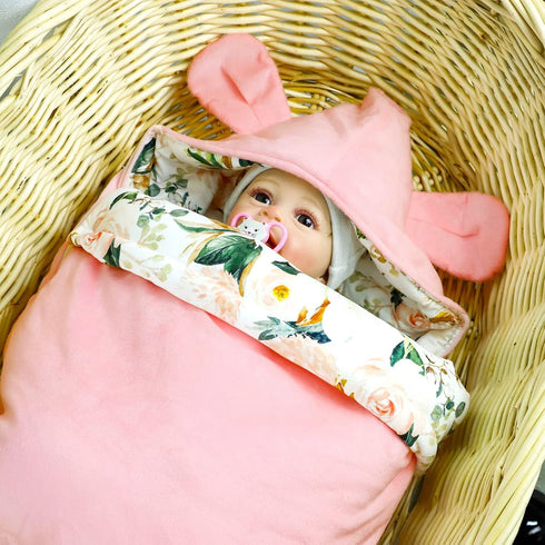 Cozy DILIMI Baby Car Seat Cover Winter, Warm & Baby Bunting Bag, Infant Carrier Cover for Girls and Boys, Pink Floral