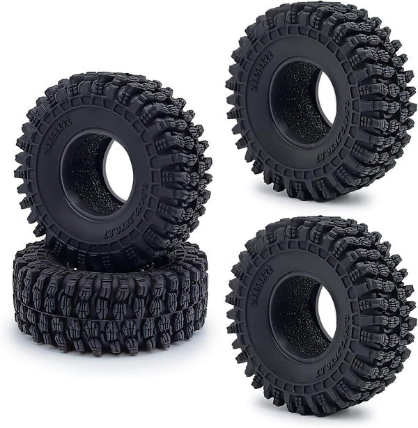 4PCS Soft Rubber 1.0" Wheel Tires Foam Insert 58MM for 1/18 TRX4M Upgrades 1/24 SCX24