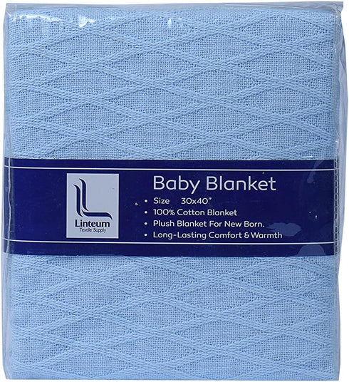 Linteum Textile Toddler Baby NAP Blanket, 30x40 in, Extra Soft 100% Cotton, Cozy & Warm