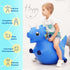Bouncy Dinosaur Hopper - Inflatable Dino Bouncing Animal for Toddlers, Navy Blue Ride On Toy with Pump for 4-8 Year Olds