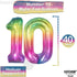 KatchOn Giant Rainbow 10 Balloon Number - 40 Inch for 10th Birthday Party Decorations and Happy Anniversary