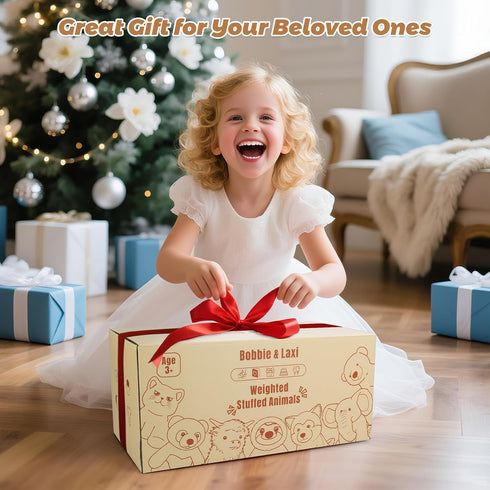 24" 4.5lbs Bobbie & Laxi Weighted Stuffed Animals for Adults & Kids, & Sitting & Laying Dog Plush Toys Pillows