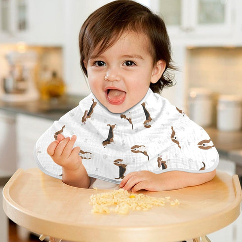 Basset Hound Dog Pattern Muslin Burp Cloths for Baby, 1 Pack, Soft 100% Cotton Baby Washcloths Bibs