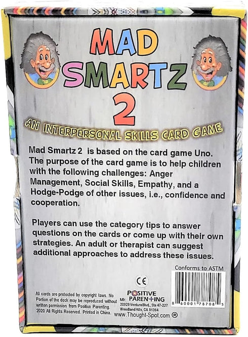 Thought-Spot: MAD SMARTZ 2 Card Game for Interpersonal Skills, Anger Control, Empathy, Social Skills; Fun for Kids &