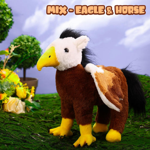 Plush Hippogriff Stuffed Animal - 12 Inch Large Hippogryph Plush Toy, Mixture of Bald Eagle and Horse Mythological