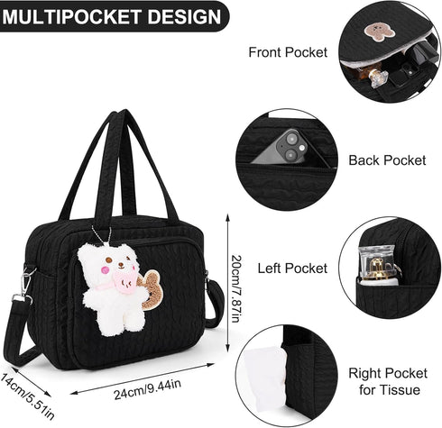 Cute Baby Diaper Bag Tote, Multifunction Mommy Bag Crossbody Travel Nappy Storage Bag