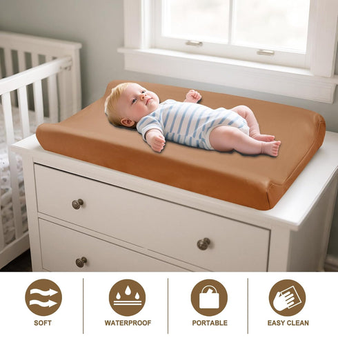 GirlBrown Owlowla Changing Pad Cover,Waterproof Changing Pad Covers-Soft Leather Diaper Changing Table Cover,Fits