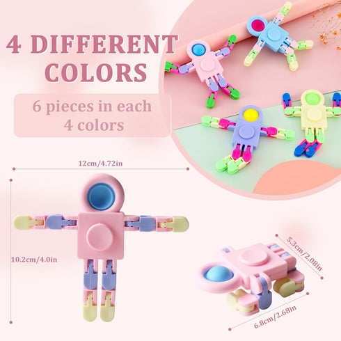 REHALY Gift(24 Robot Fidget Spinners Toys Transformable Fingertip Gyro Chain Toy Deformable DIY Stress Relief Fidget