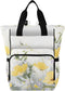 SUABO Baby Diaper Bag Backpack Yellow Purple Flower Clusters Large Bag Waterproof Travel