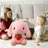 HOUPU Soft Toy - Sitting Lop Eared Rabbit, Pink-Strawberry Stuffed Bunny with Carrot, 8.6in/22cm