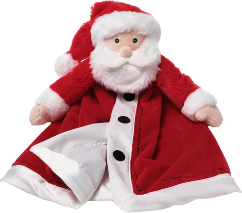 Bearington Baby Santa Snuggler, 15 Inch Plush Christmas Security Blanket Lovey for Babies