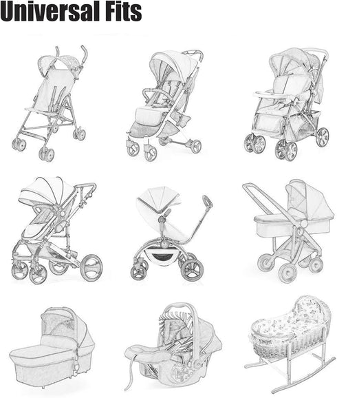 2 Pack PandaEar Mosquito Net for Strollers, Universal Baby Bug Net for Strollers, Car Seat, Bassinet, Cradle -Black