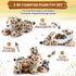 5 Pcs Cheetah Stuffed Animals Set, Large Mommy Cheetah Plush with 4 Soft Cuddly Baby Cubs for Gifts