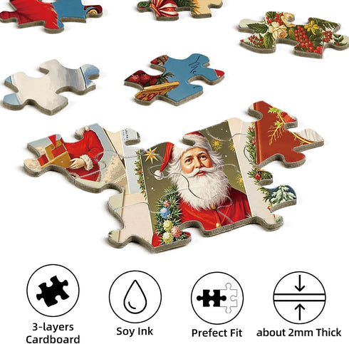 Libeder 500 Christmas Puzzles for Adults Pieces,Christmas Cards Collection Jigsaw Puzzle Fun and Challenging Family