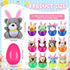 Lunmon 24 Pcs Prefilled Easter Eggs Filled with Mini Plush Animal Toys for Kids Baster Stuffer Filler Stuffed Animals