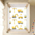 CZXW 52" 28" Cute Construction Vehicles Crib Sheets Fitted x Natural Cotton Soft & Breathable for Baby Crib Mattress