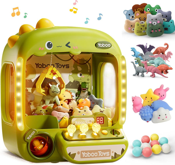 Dinosaur Claw Machine for Kids, Mini Arcade Candy Vending Machine, Party Toys Gifts for Boys and Girls