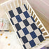 miaozhen 52''x28'' Blue Black White Checkered Crib Fitted Sheets Essentials for Crib Mattress sabanas de cuna para ni?a