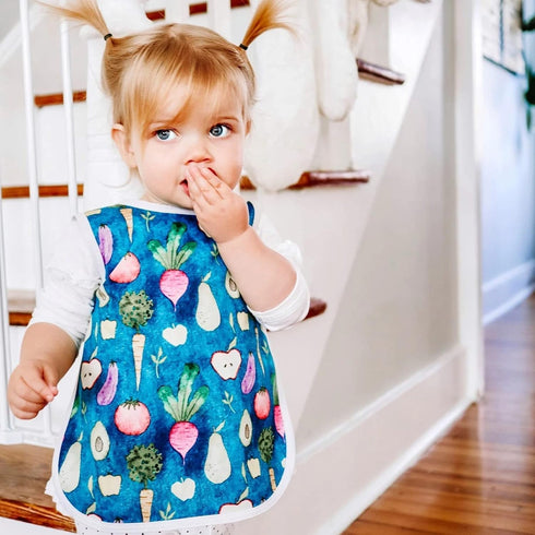 6m-3T BapronBaby Organic Produce Bapron - No Neck Tie Safer Bib for Baby& Toddler - Soft Waterproof Stain Resistant
