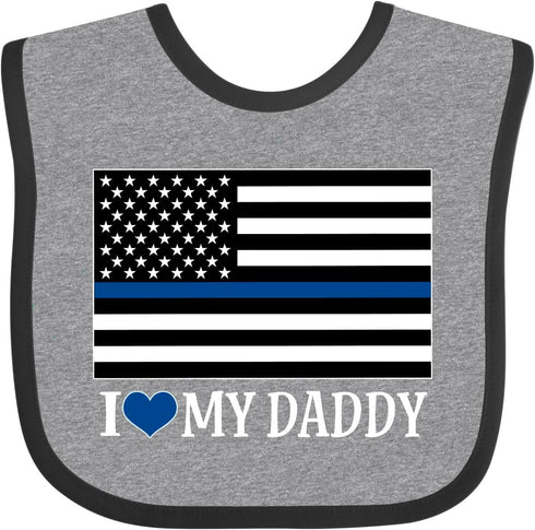 inktastic Police Officer Daddy Baby Bib – Law Enforcement Design