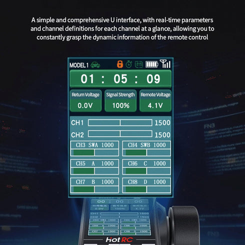 havcybin CT-8B 8 2.4G 8CH (CT-8B F-08A) Hot RC Channel Color Screen Remote Control Radio Transmitter and Receiver