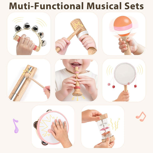 2 3 2 8 1 18+ Musical Toys for Year Old Girl Birthday Gifts, Wooden Montessori Toys for Year Old, in Musical