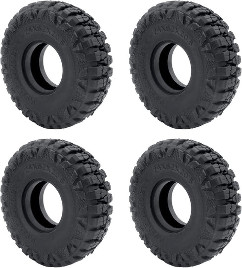 MOHERO 4PCS 1.0" Mud Grappler Rubber Tyre 62 * 22MM for Axial SCX24 90081 AXI00001 002 004 005 006 RC Crawler Car (B