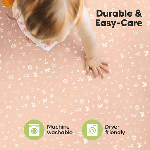 Pack and Play Sheets Fitted, 2-Pack Mini Crib Sheets - Organic Crib Sheet for Pack and Play Mattress (Butterflies)