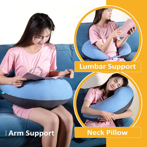 43" BYRIVER Long C Shaped Body Pillow for Adults Men Women, Side Sleeper Pillow for Neck Shoulder Back Pain Relief