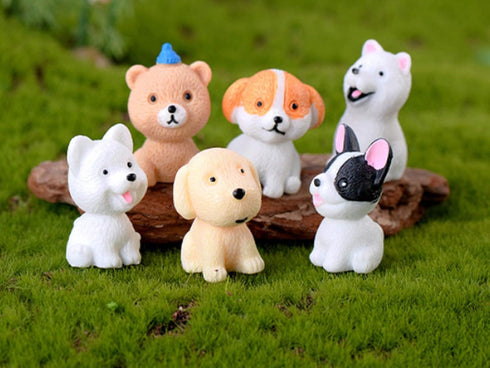 12 Pcs Miniature Dog Figures, Cute Animal Toy Collection for Cake Toppers and Plant Decor