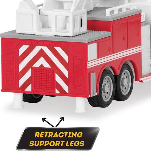 Driven by Battat Micro 1:24 Scale Fire Truck with Lights, Sounds & More for Boys & Girls Age 3+