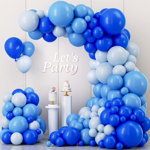 Kelfara Blue Balloon Garland Arch Kit, 109Pcs Royal Blue Pastel Balloons for Baby Shower, Birthday, Engagement