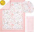 3 Set Set The Peanutshell Whimsical Floral Piece Baby Crib Bedding for Girls, Pink Botanical Nursery Decor, Reversible