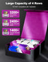 ZLCA Trading Card Storage Box - Holds 2400+ Cards, MTG Deck Box with 4 Stoppers, Black & Purple Organizer.