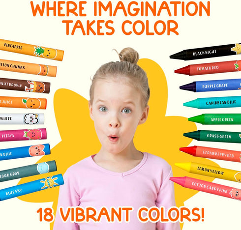 (18 1-8) TinyGeeks Jumbo Crayons Colors) Non-Toxic, Washable Crayons for Toddlers and Kids (Ages Easy-to-Hold - Ideal
