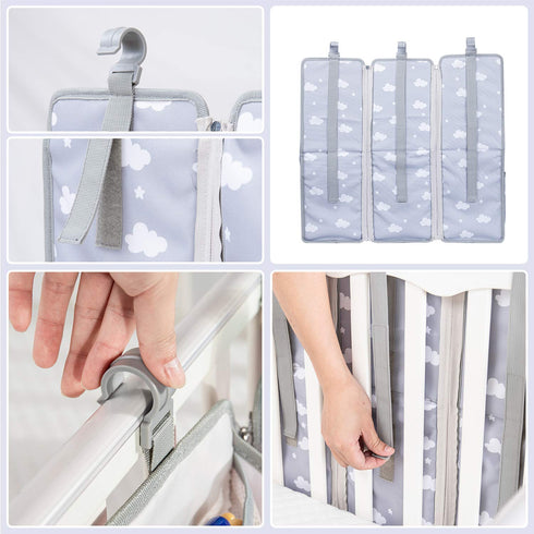 3-in-1 Orzbow Hanging Diaper Caddy Organizer for Changing Table, Nursery Organization and Diaper Stacker for Crib Wall