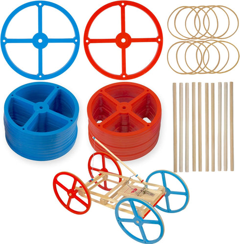 Large Plastic Toy Project Wheels and Axles, for Mousetrap Car and Rubber
