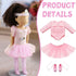Kajaia 8 Pcs 18 Inch Doll Ballet Ballerina Outfits, Clothes & Accessories with Tutu Dance Dress