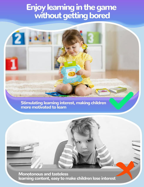 Spanish & English Talking Flash Cards for Toddlers 2-4 Years Old Bilingual Learning Toys
