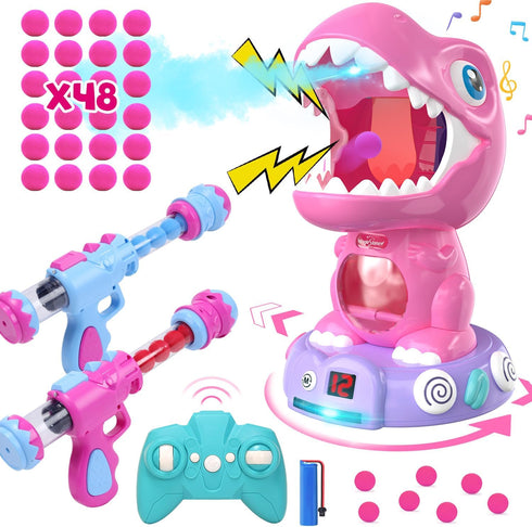 EagleStone Remote Control Dinosaur Shooting Toys | Electronic Moveable Game with Light & Sounds for Kids Age 6-8