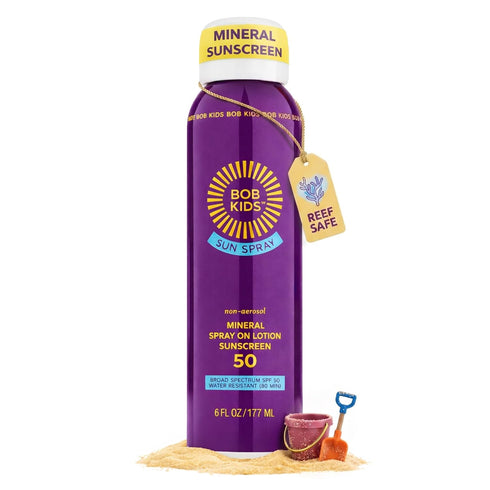 BOB KIDS SPF 50 Sun Spray, Mineral Sunscreen, Non Aerosol Continuous Spray,