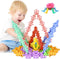 300pcs Building Block Kids STEM Toys - Educational Interlocking Solid Plastic Discs Sets for Preschool Kids Aged 3+