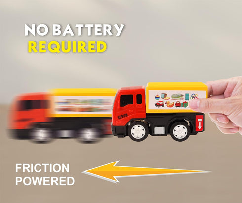 TOYZONE Friction Powered Mini Truck Series - BPA Free Friction Powered Toy, Unbreakable City Service Truck