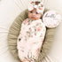 Galabloomer Newborn Receiving Blanket Headband Set, Flower Print Baby Swaddle Receiving Blankets