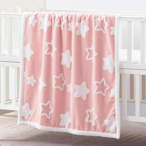 Set 4 Set Set Baby Crib Bedding with Baby Blanket Bundle, Piece Cartoon Crib Bedding & Soft Warm Baby Receiving